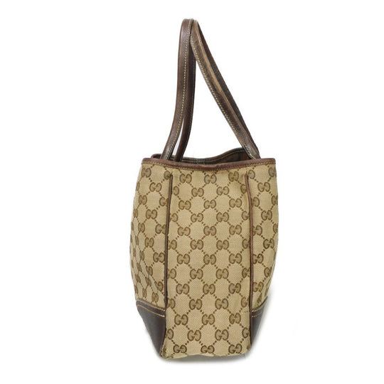 GUCCI Tote Bag 163805 GG canvas x calf leather beige Sherry line Web stripe bow tote