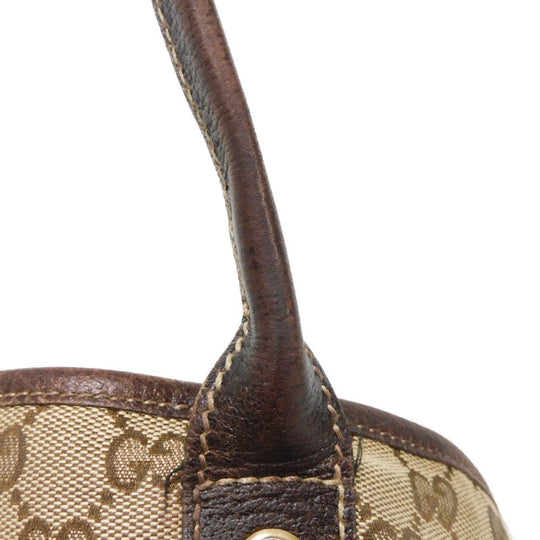 GUCCI Tote Bag 163805 GG canvas x calf leather beige Sherry line Web stripe bow tote