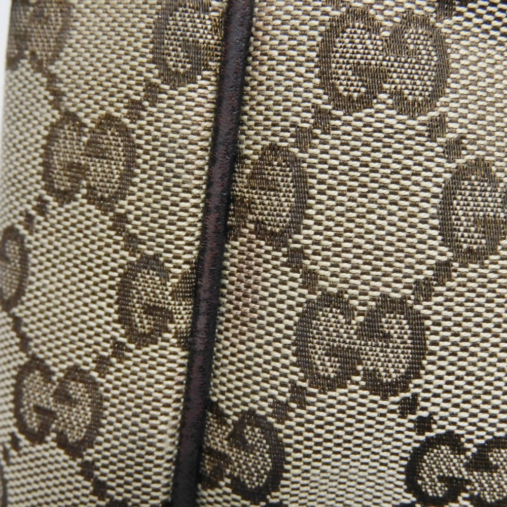 GUCCI Tote Bag 163805 GG canvas x calf leather beige Sherry line Web stripe bow tote