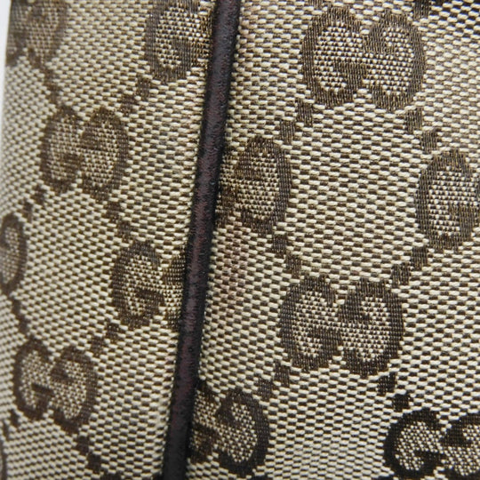 GUCCI Tote Bag 163805 GG canvas x calf leather beige Sherry line Web stripe bow tote