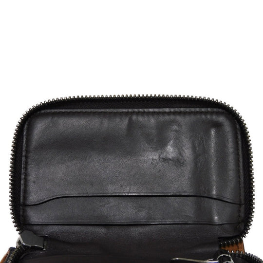 Berluti Key case Key holder  Venice Calfskin Leather Brown Calligraphy Koto Scrit Leather Zip Keychain