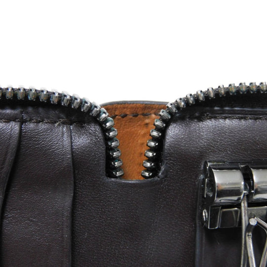 Berluti Key case Key holder  Venice Calfskin Leather Brown Calligraphy Koto Scrit Leather Zip Keychain