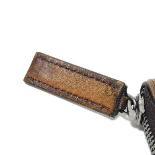 Berluti Key case Key holder  Venice Calfskin Leather Brown Calligraphy Koto Scrit Leather Zip Keychain