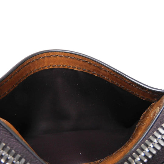 Berluti Key case Key holder  Venice Calfskin Leather Brown Calligraphy Koto Scrit Leather Zip Keychain