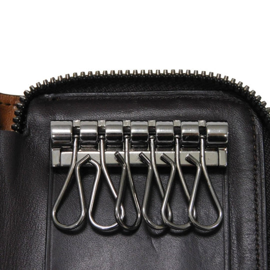 Berluti Key case Key holder  Venice Calfskin Leather Brown Calligraphy Koto Scrit Leather Zip Keychain