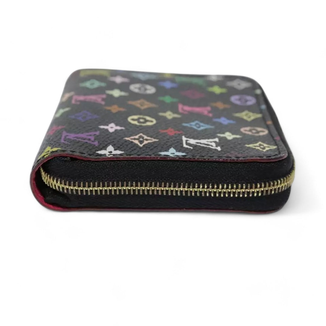 Louis Vuitton Monogram Zippy Coin Purse Multicolor Black Women's Canvas Wallet