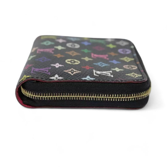 Louis Vuitton Monogram Zippy Coin Purse Multicolor Black Women's Canvas Wallet