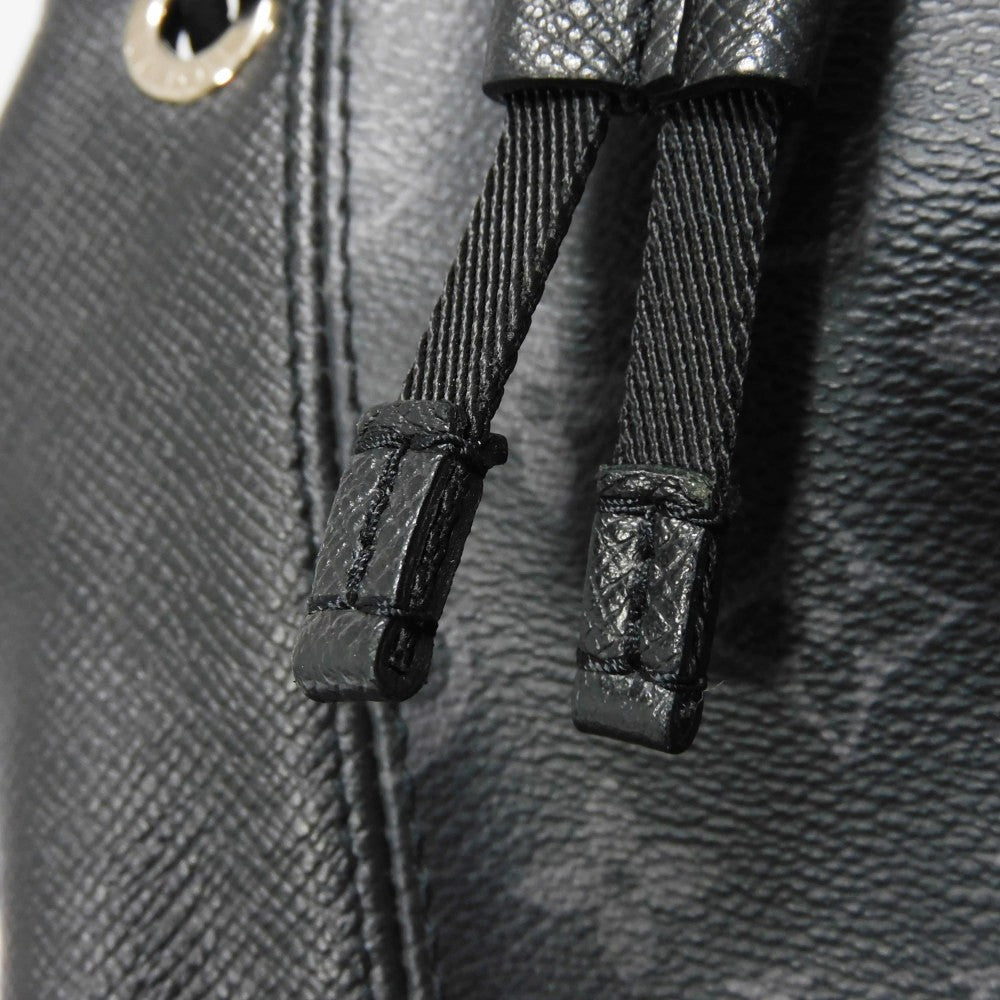 LOUIS VUITTON Backpack M30417 Taiga Leather x Monogram Eclipse Canvas Noir Taigarama monogram Eclipse Day pack