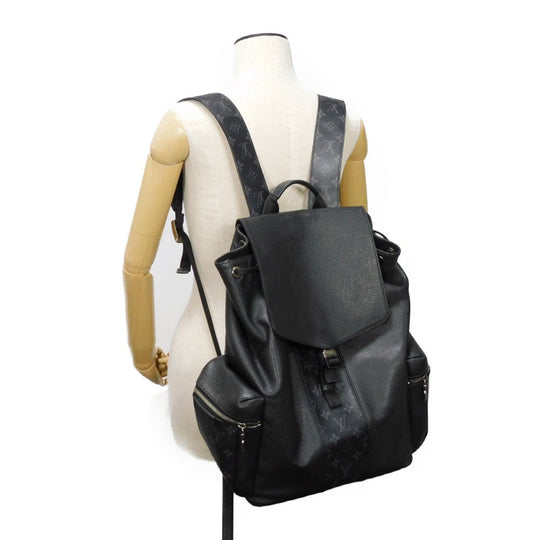 LOUIS VUITTON Backpack M30417 Taiga Leather x Monogram Eclipse Canvas Noir Taigarama monogram Eclipse Day pack