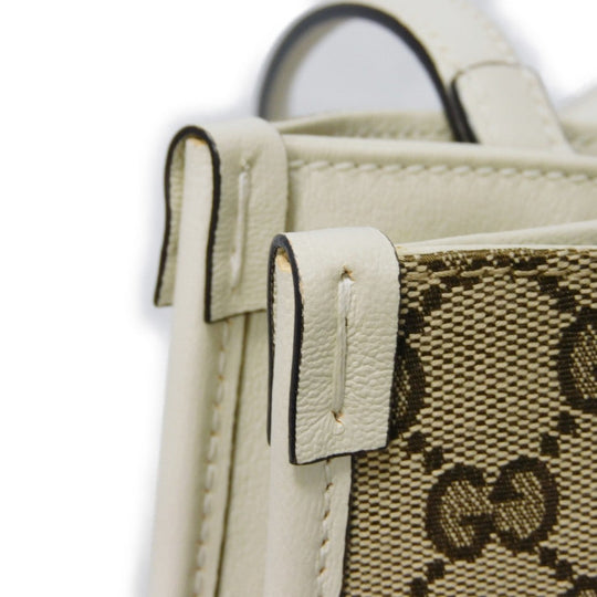 GUCCI Tote Bag 623694 1U10G 9761 GG canvas x calf leather beige GG canvas Horsebit 1955 Tote