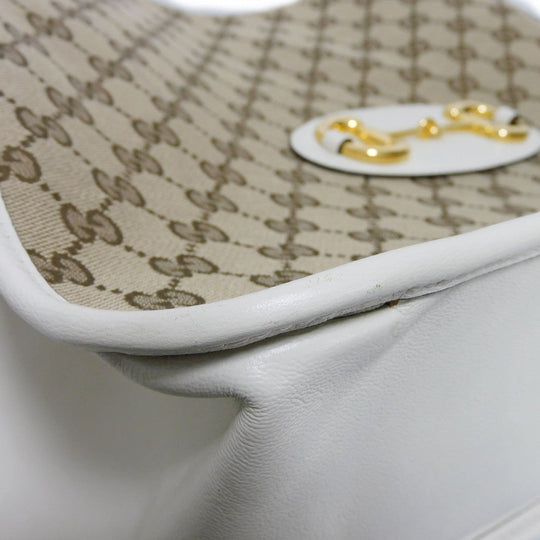 GUCCI Tote Bag 623694 1U10G 9761 GG canvas x calf leather beige GG canvas Horsebit 1955 Tote