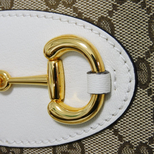 GUCCI Tote Bag 623694 1U10G 9761 GG canvas x calf leather beige GG canvas Horsebit 1955 Tote