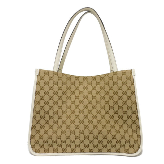 GUCCI Tote Bag 623694 1U10G 9761 GG canvas x calf leather beige GG canvas Horsebit 1955 Tote