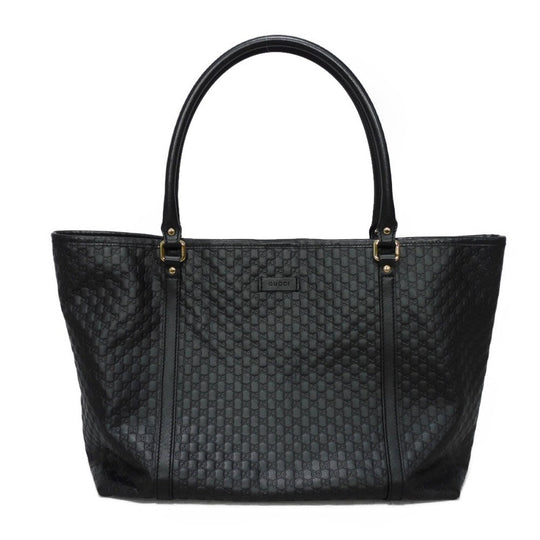 GUCCI Tote Bag 449647 BMJ1G 1000 GG striped leather black Micro GG Shima gucci sima tote