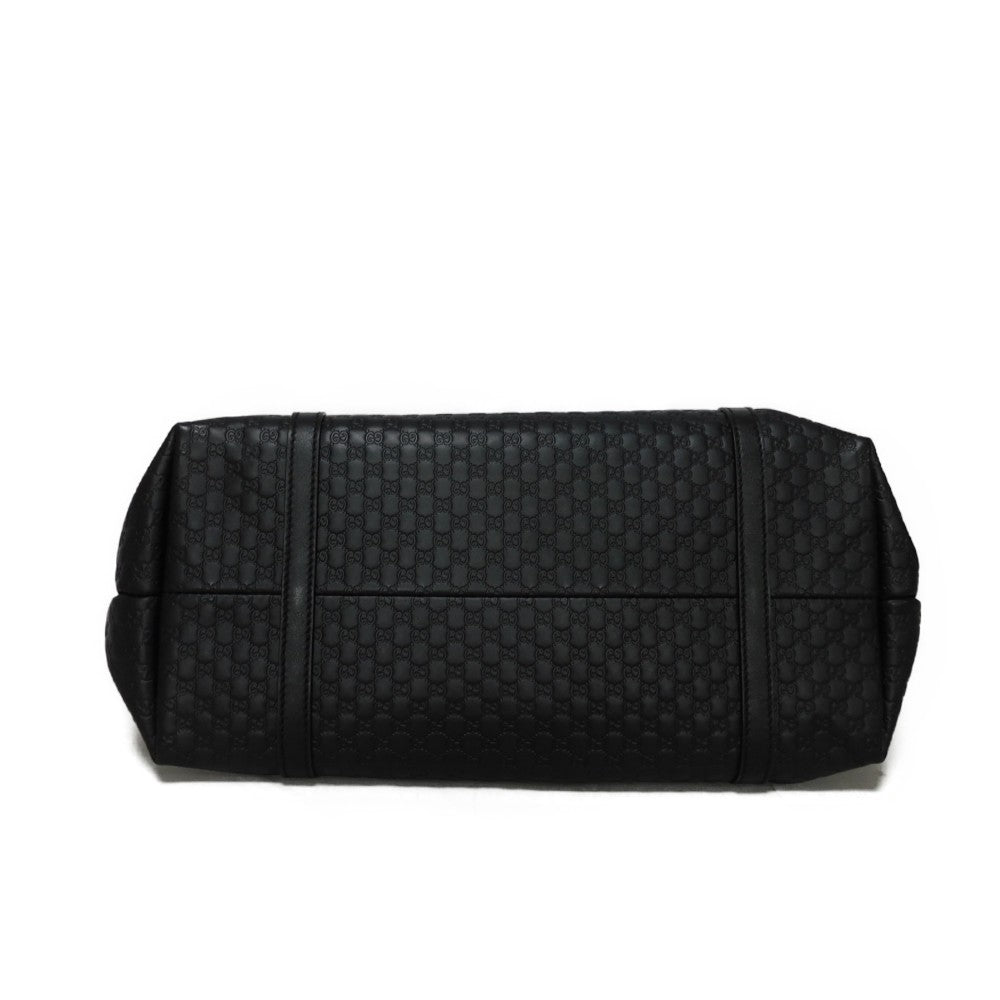 GUCCI Tote Bag 449647 BMJ1G 1000 GG striped leather black Micro GG Shima gucci sima tote