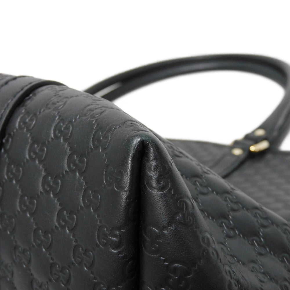 GUCCI Tote Bag 449647 BMJ1G 1000 GG striped leather black Micro GG Shima gucci sima tote