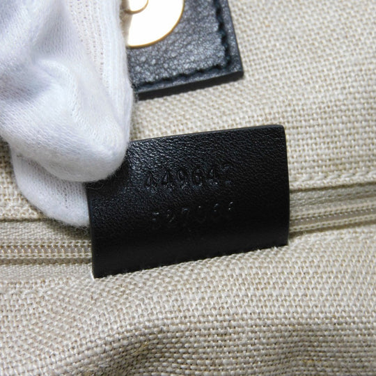 GUCCI Tote Bag 449647 BMJ1G 1000 GG striped leather black Micro GG Shima gucci sima tote