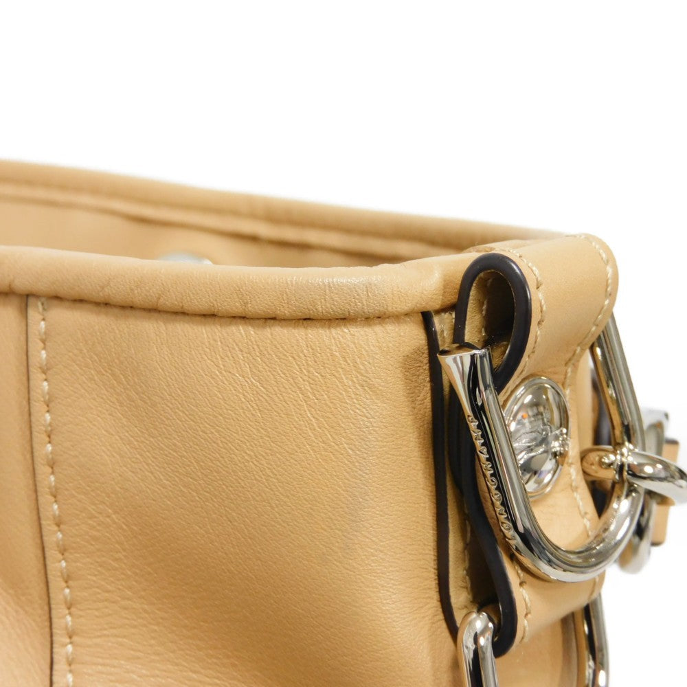 Longchamp Handbag 10080883005 Calfskin Camel logo Small Mademoiselle Bucket Bag