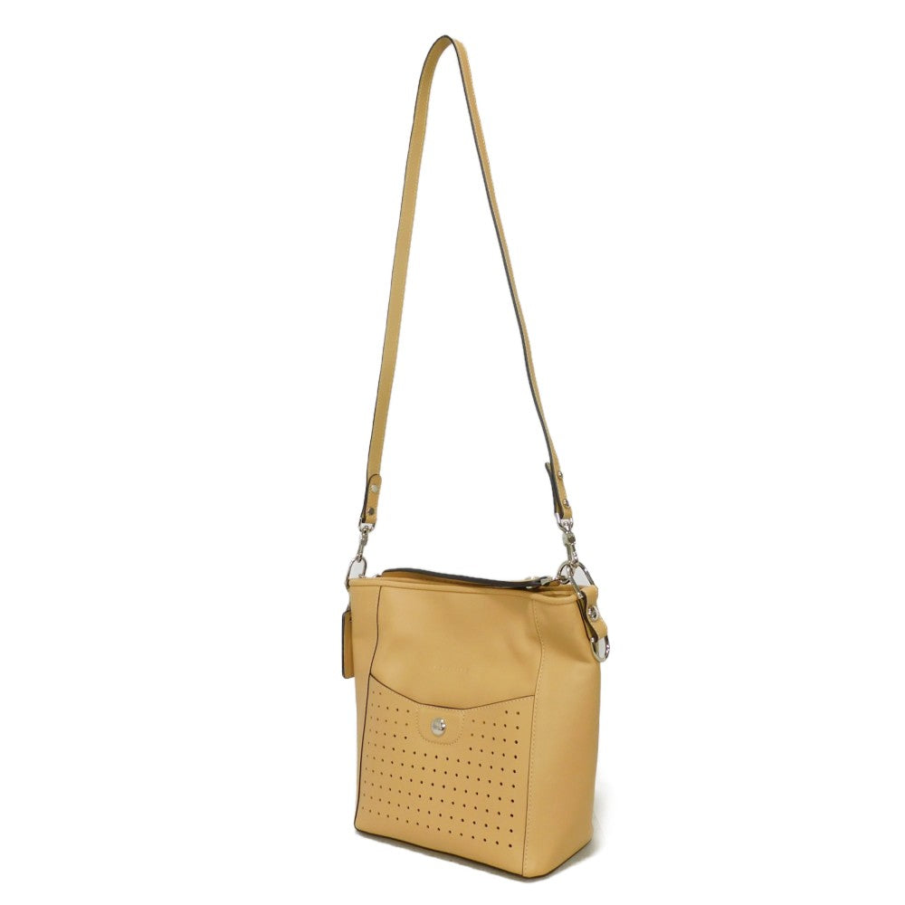 Longchamp Handbag 10080883005 Calfskin Camel logo Small Mademoiselle Bucket Bag