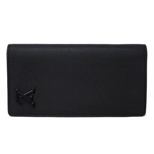 LOUIS VUITTON Long Wallet Purse M69980 Grain leather Noir Aerogram Portefeuille Blaza NM