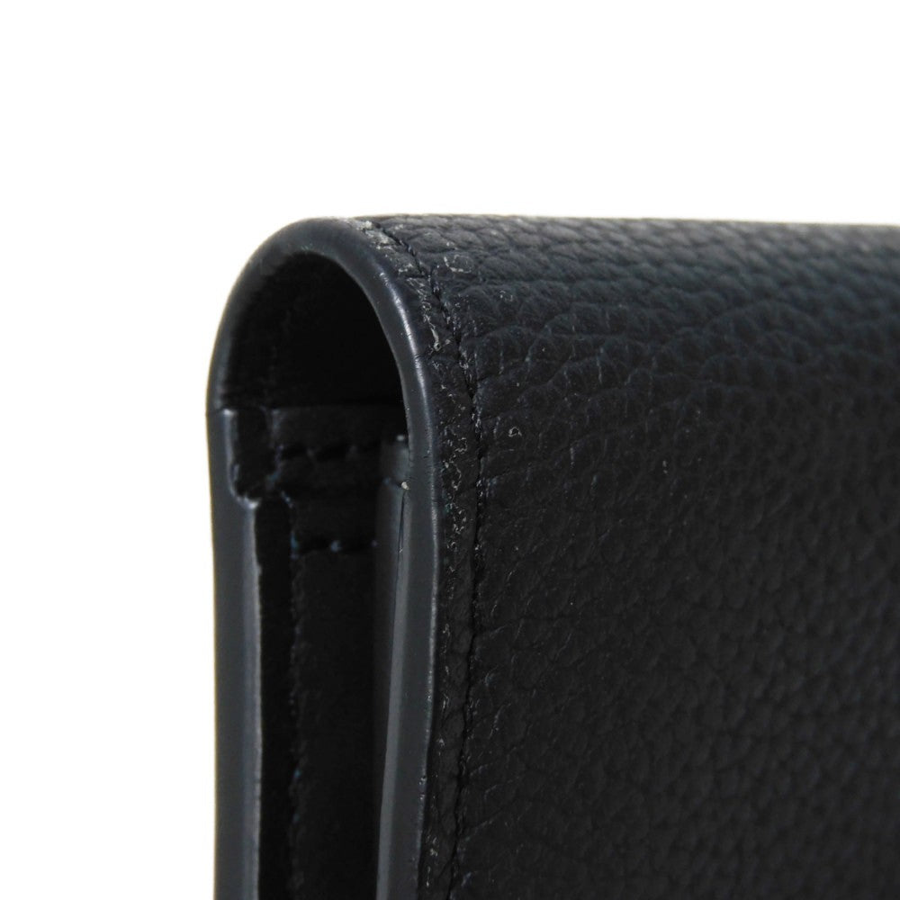 LOUIS VUITTON Long Wallet Purse M69980 Grain leather Noir Aerogram Portefeuille Blaza NM