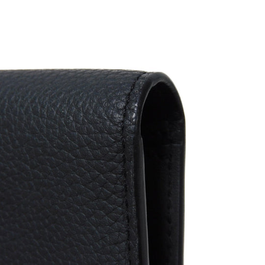 LOUIS VUITTON Long Wallet Purse M69980 Grain leather Noir Aerogram Portefeuille Blaza NM