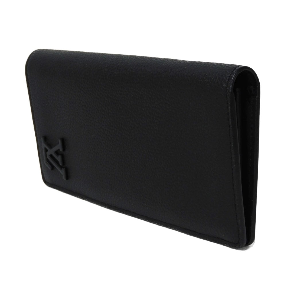 LOUIS VUITTON Long Wallet Purse M69980 Grain leather Noir Aerogram Portefeuille Blaza NM