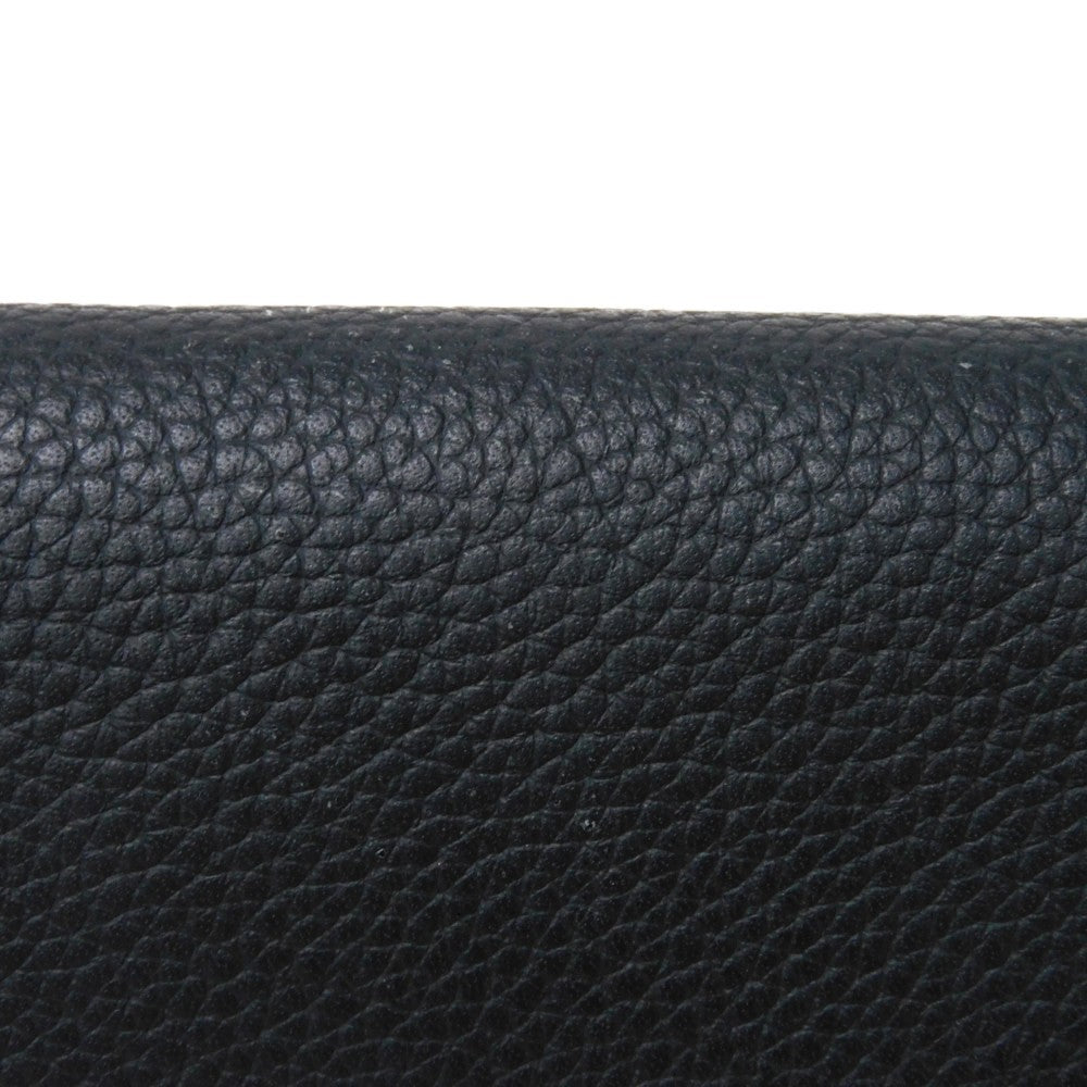 LOUIS VUITTON Long Wallet Purse M69980 Grain leather Noir Aerogram Portefeuille Blaza NM