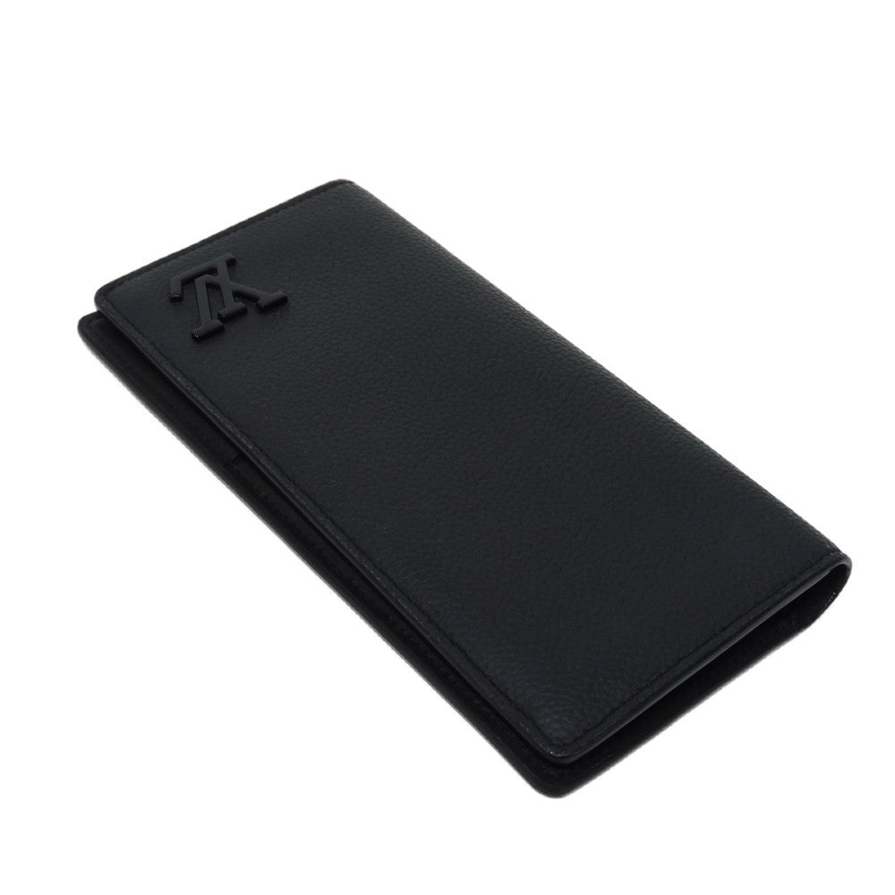 LOUIS VUITTON Long Wallet Purse M69980 Grain leather Noir Aerogram Portefeuille Blaza NM