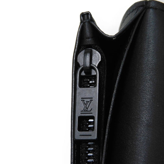 LOUIS VUITTON Long Wallet Purse M69980 Grain leather Noir Aerogram Portefeuille Blaza NM