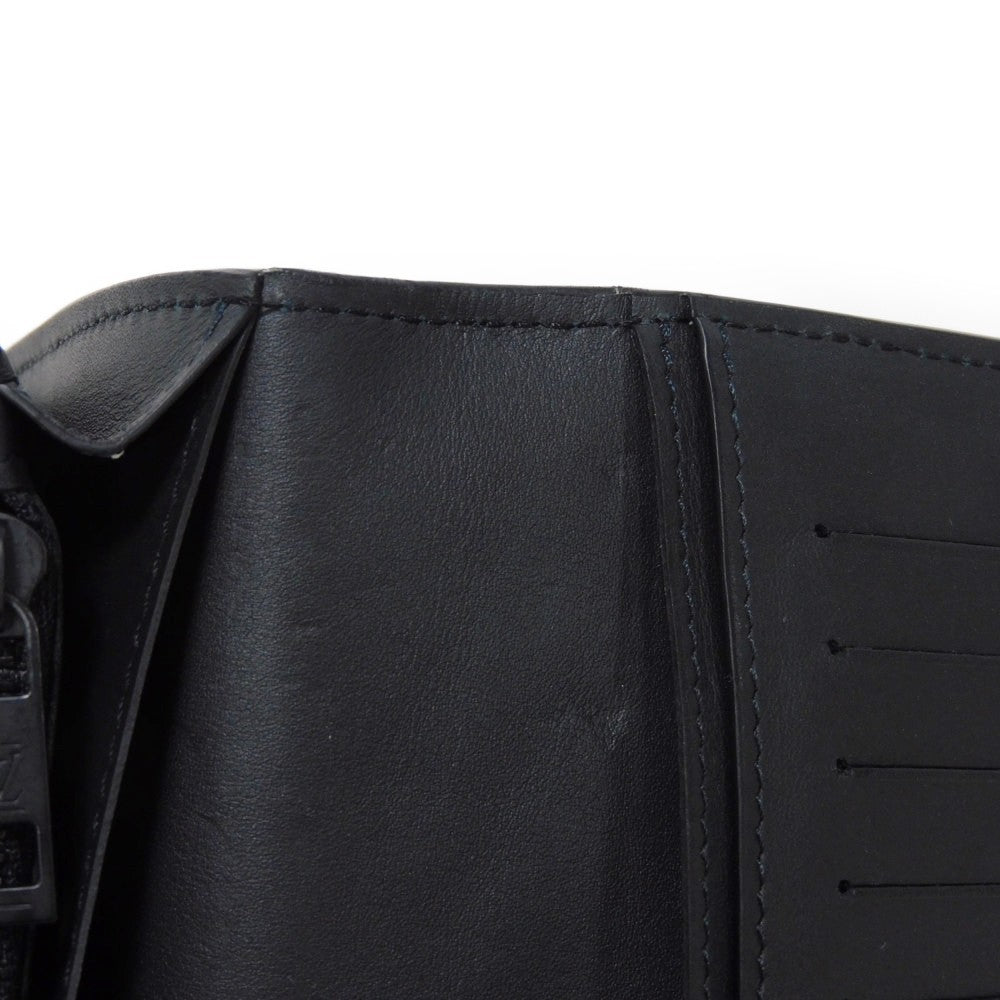 LOUIS VUITTON Long Wallet Purse M69980 Grain leather Noir Aerogram Portefeuille Blaza NM