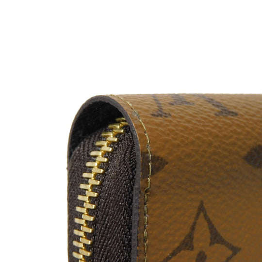 LOUIS VUITTON Long Wallet Purse M82444 Monogram Reverse Canvas x Grained Leather Brown x noir Monogram reverse Zippy wallet