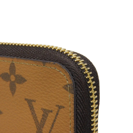 LOUIS VUITTON Long Wallet Purse M82444 Monogram Reverse Canvas x Grained Leather Brown x noir Monogram reverse Zippy wallet