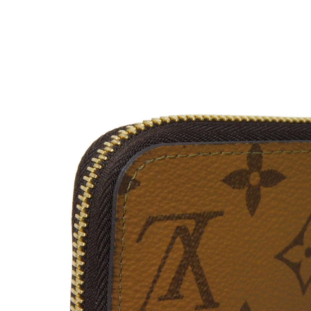 LOUIS VUITTON Long Wallet Purse M82444 Monogram Reverse Canvas x Grained Leather Brown x noir Monogram reverse Zippy wallet