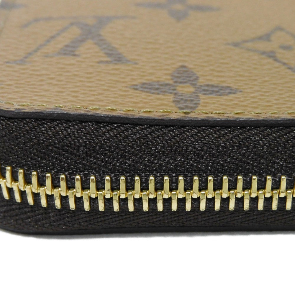 LOUIS VUITTON Long Wallet Purse M82444 Monogram Reverse Canvas x Grained Leather Brown x noir Monogram reverse Zippy wallet