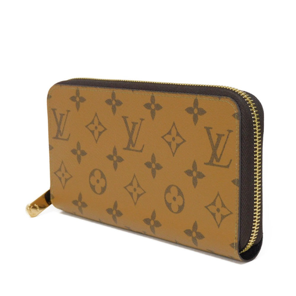 LOUIS VUITTON Long Wallet Purse M82444 Monogram Reverse Canvas x Grained Leather Brown x noir Monogram reverse Zippy wallet
