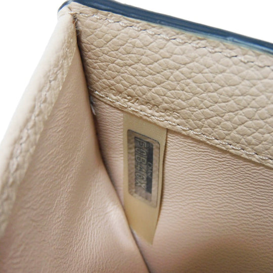 Chloe Tri-fold wallet CHC21WP718 F57 6J5 Grained calfskin x shiny calfskin Cement Pink logo charm Alphabet Small Trifold Wallet
