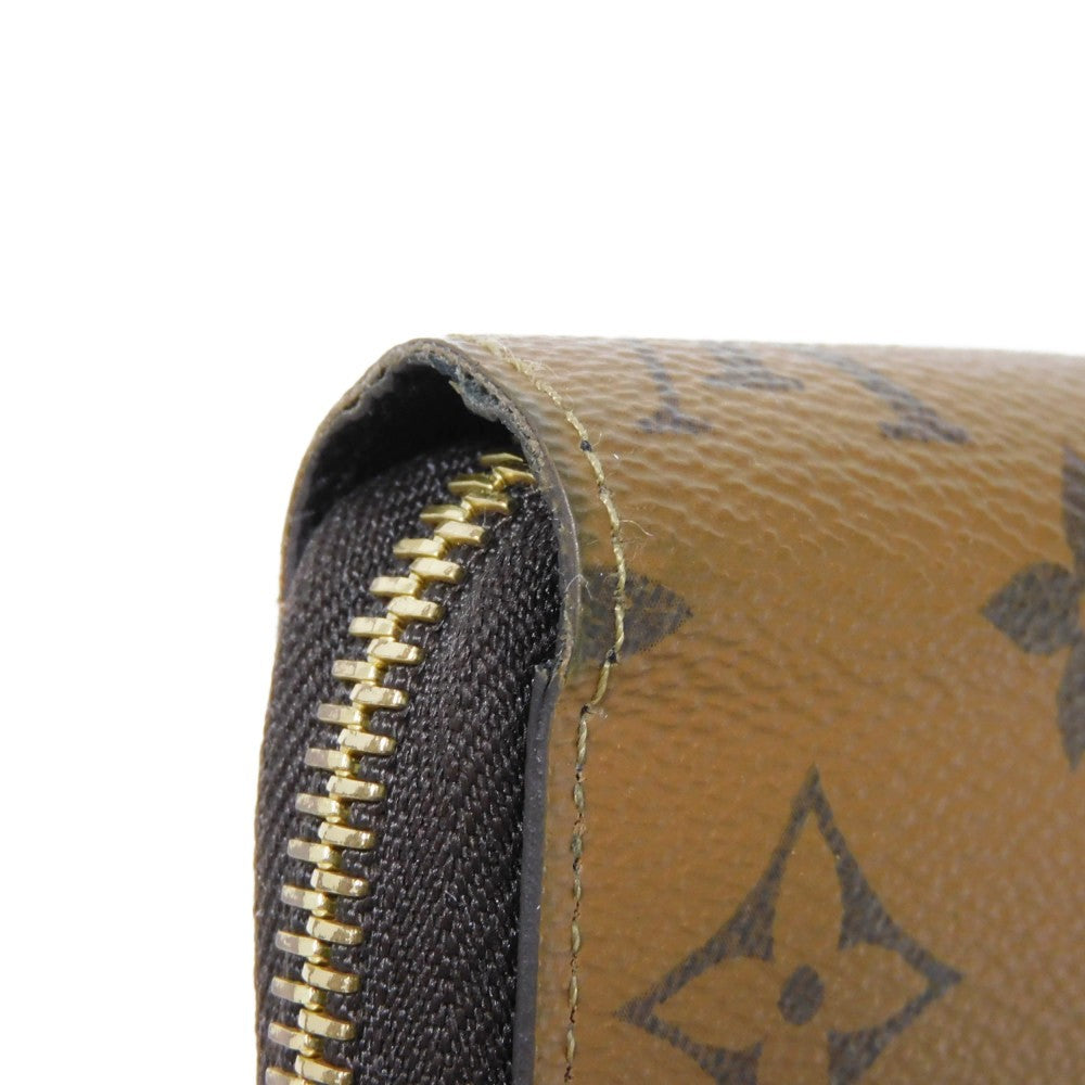 LOUIS VUITTON Long Wallet Purse M82444 Monogram Reverse Canvas x Grained Leather Brown x noir Monogram reverse Zippy wallet