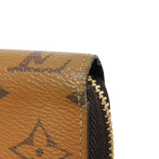 LOUIS VUITTON Long Wallet Purse M82444 Monogram Reverse Canvas x Grained Leather Brown x noir Monogram reverse Zippy wallet