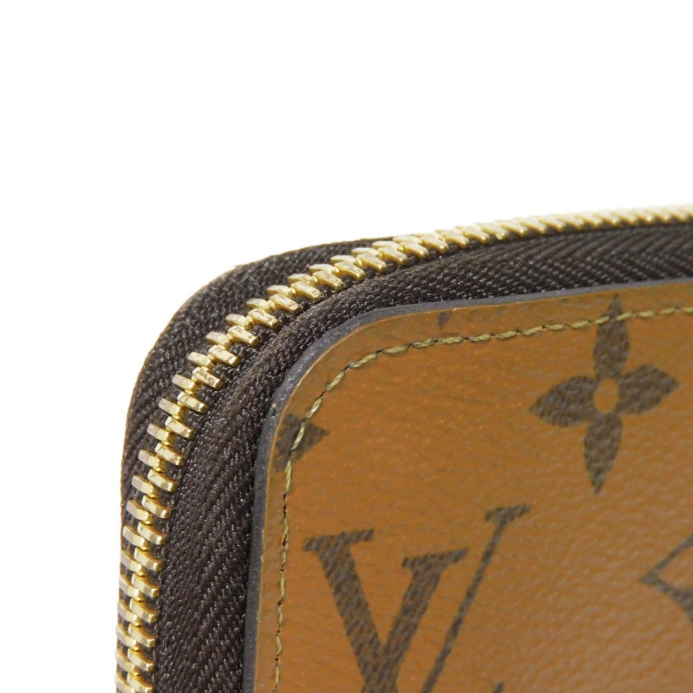 LOUIS VUITTON Long Wallet Purse M82444 Monogram Reverse Canvas x Grained Leather Brown x noir Monogram reverse Zippy wallet