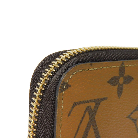 LOUIS VUITTON Long Wallet Purse M82444 Monogram Reverse Canvas x Grained Leather Brown x noir Monogram reverse Zippy wallet