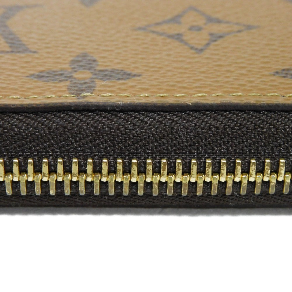 LOUIS VUITTON Long Wallet Purse M82444 Monogram Reverse Canvas x Grained Leather Brown x noir Monogram reverse Zippy wallet