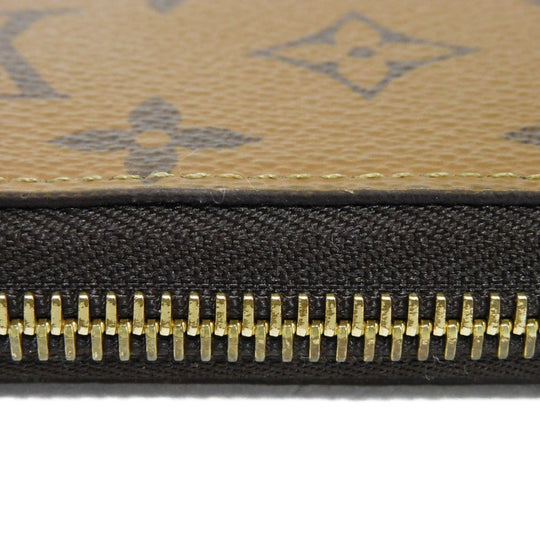 LOUIS VUITTON Long Wallet Purse M82444 Monogram Reverse Canvas x Grained Leather Brown x noir Monogram reverse Zippy wallet