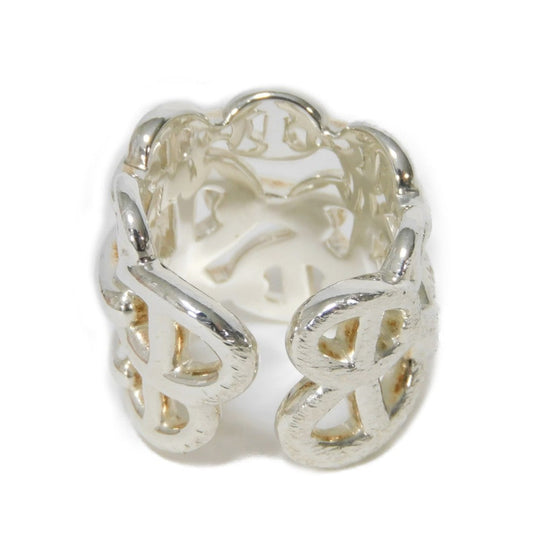 HERMES Ring Ag925 Silver Anchor Chain Chene Dunkle Enchane GM