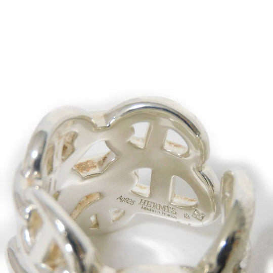 HERMES Ring Ag925 Silver Anchor Chain Chene Dunkle Enchane GM