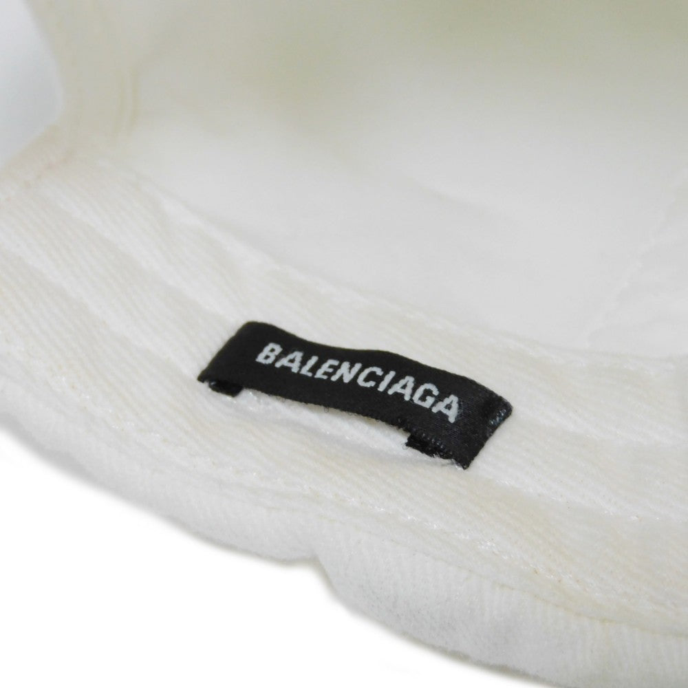 BALENCIAGA hat 680748 410B2 cotton white PARIS embroidery Cities Paris logo baseball cap