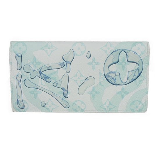 LOUIS VUITTON Long Wallet Purse M82306 Monogram Aqua Garden Canvas Crystal blue monogram aqua garden Portefeuille Braza