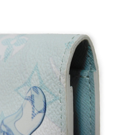 LOUIS VUITTON Long Wallet Purse M82306 Monogram Aqua Garden Canvas Crystal blue monogram aqua garden Portefeuille Braza