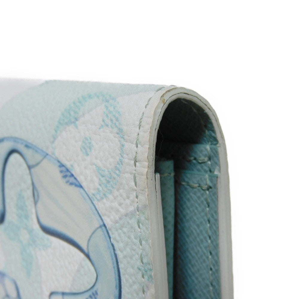 LOUIS VUITTON Long Wallet Purse M82306 Monogram Aqua Garden Canvas Crystal blue monogram aqua garden Portefeuille Braza