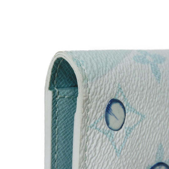 LOUIS VUITTON Long Wallet Purse M82306 Monogram Aqua Garden Canvas Crystal blue monogram aqua garden Portefeuille Braza